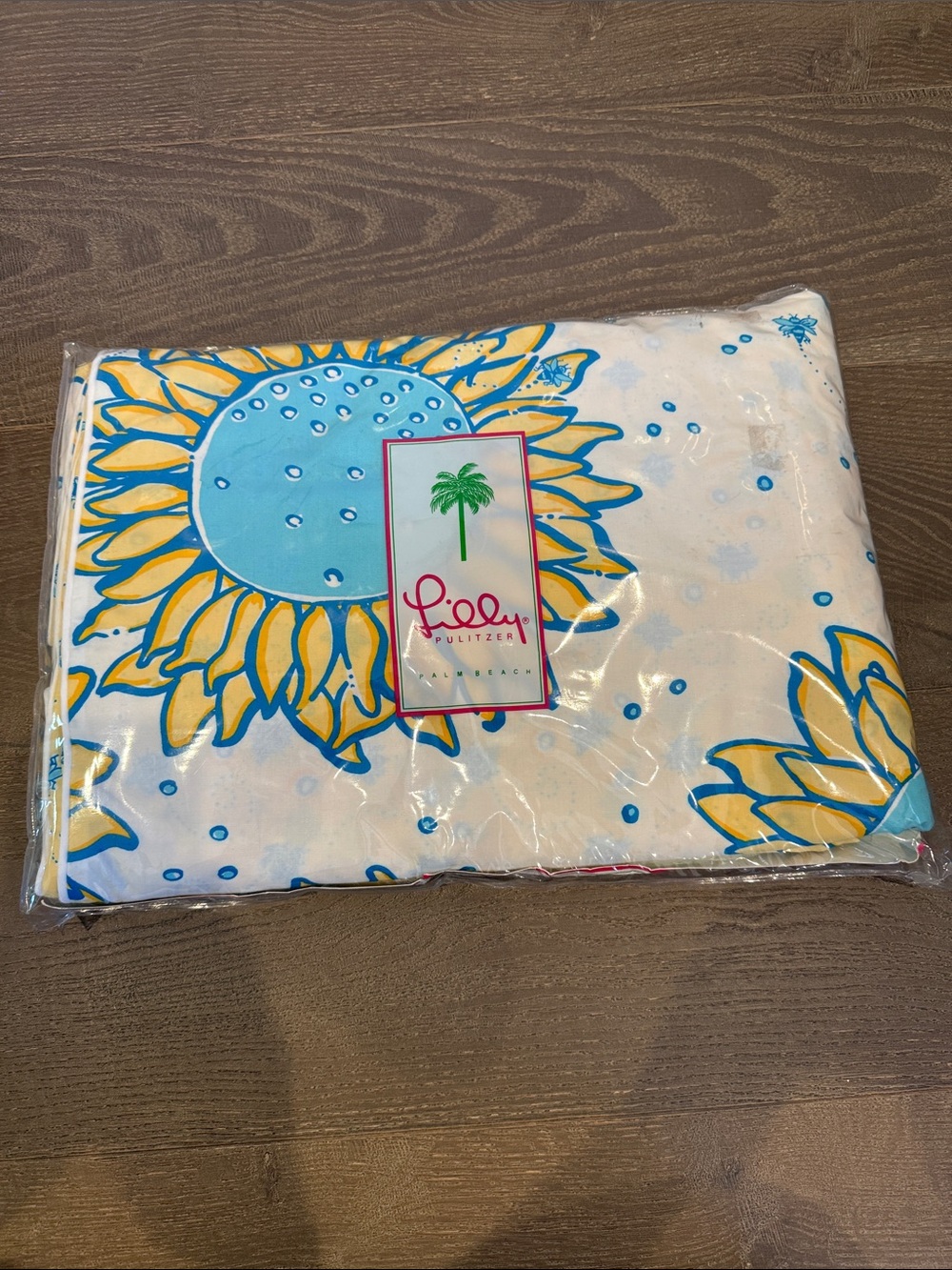 Lilly Pulitzer Sunflower Print Duvet Cover in White, Yellow & Blue